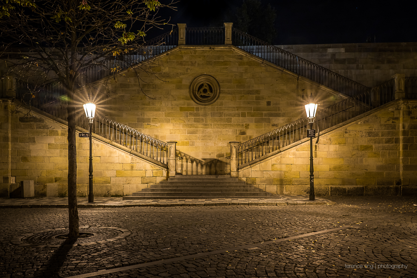 Na Kampe staircase at the Charles Bridge in Prague