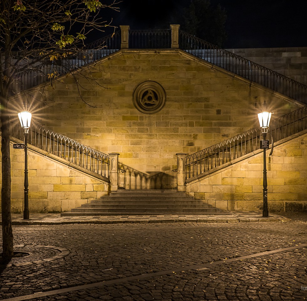 Na Kampe staircase at the Charles Bridge in Prague
