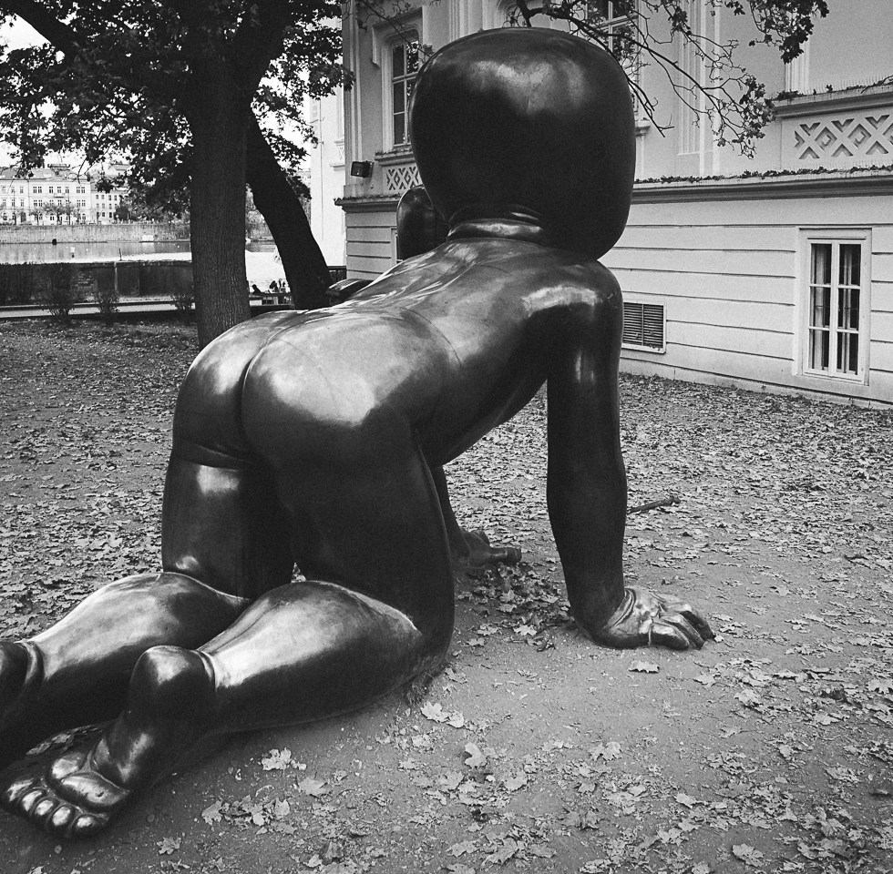 Sculpture at the Kampa Park in Prague, Czech Republic